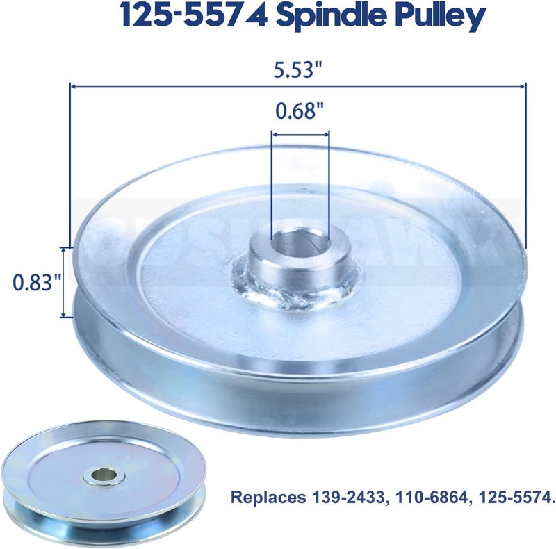 GUSUHAWK 2 Pack 139-3214 Spindle Assembly with 125-5574 Pulley 106-2175 Idler Pulley Replaces 117-7439 Spindle, Toro 121-0751 Spindle Assembly for Toro Timecutter SS4200, SS4225, SS4235 Lawn Tractors - Image 4